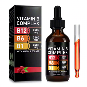 Ausreson, compuesto de vitamina <span class=keywords><strong>B</strong></span> orgánica, vitamina líquida B1 B6 B12, suplemento de energía Halal, <span class=keywords><strong>gotas</strong></span> de <span class=keywords><strong>complejo</strong></span> de vitamina <span class=keywords><strong>B</strong></span> líquida - Product Image 1