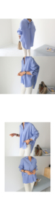Tong Rui Custom estate la speciale camicetta da donna a righe con pizzo posteriore - Product Image 3