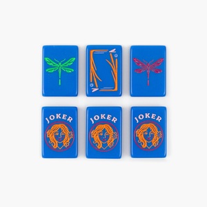 Custom High Quality Floral Engraved Portable Blue Acrylic Luxury American Mahjong Tiles for Family <strong>Entertainment</strong> - Product Image 6