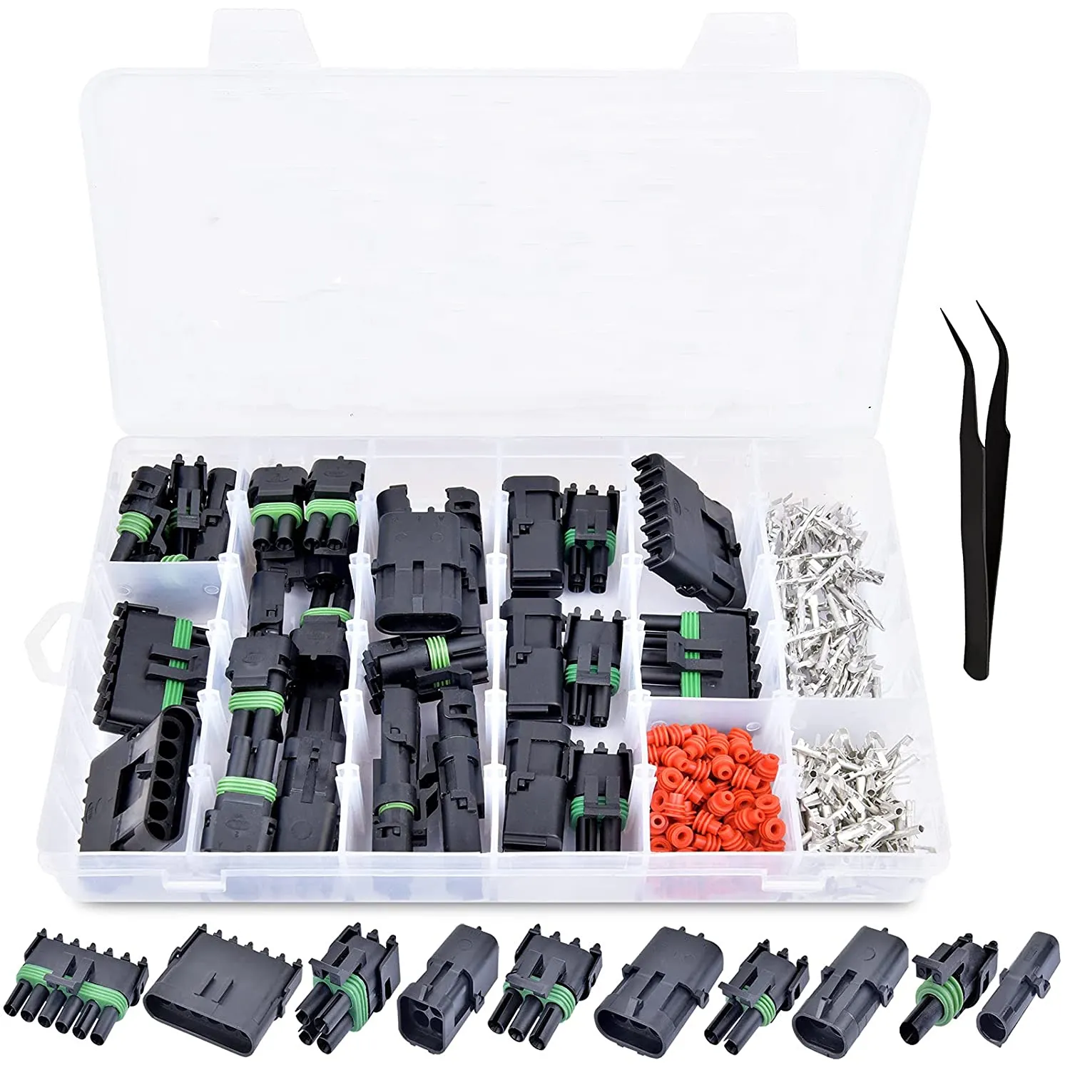 301Pcs Car Spark Plug Connector Waterproof 1/2/3/4/6/Male&Female Pin Car Electrical Wire Connector Terminals Plug Kit