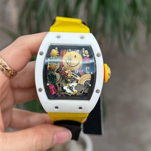 นาฬิกากลไกจักรกลสำหรับผู้ชายทูร์บิญองเซรามิกสีเหลืองสดใสระดับไฮเอนด์ - Product Image 1