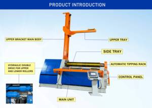 4 con lăn tấm <span class=keywords><strong>CNC</strong></span> tấm kim loại Máy uốn công suất cao tấm cán máy - Product Image 3