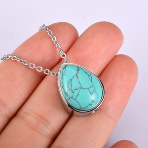 Nouveau pendentif en pierre naturelle pour animaux de compagnie urne en acier inoxydable collier lunette réglage Unique crémation pour animaux de compagnie cendres bijoux commémoratifs - Product Image 6
