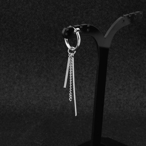 Boucles d'oreilles pendantes personnalisées à pampilles, en acier inoxydable, design minimaliste et original, unisexe, bijoux en gros - Product Image 4