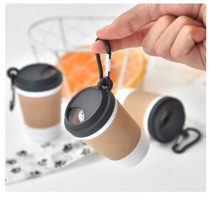 Dispensador de bolsas de basura para mascotas, taza de café, portátil, para exteriores, para perros, para caminar, inodoro, bolsa de basura, llavero de almacenamiento - Product Image 2