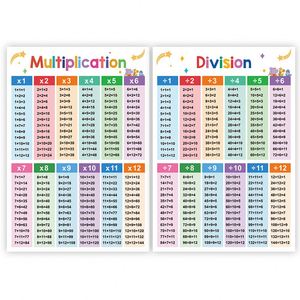 Affiches éducatives de calcul pour enfants, format A3 extra large, tableau de multiplication et de <span class=keywords><strong>division</strong></span>, outils d'apprentissage des mathématiques, lot de 2 affiches - Product Image 1