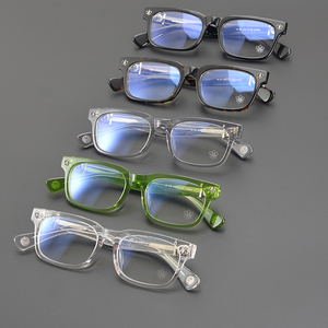 Ch8054 Unisex Cổ Điển Kính mắt <span class=keywords><strong>Frames</strong></span> Flat hình chữ nhật Acetate trang trí phụ nữ thời trang Kính màu đen tất cả các mặt dày quang - Product Image 2