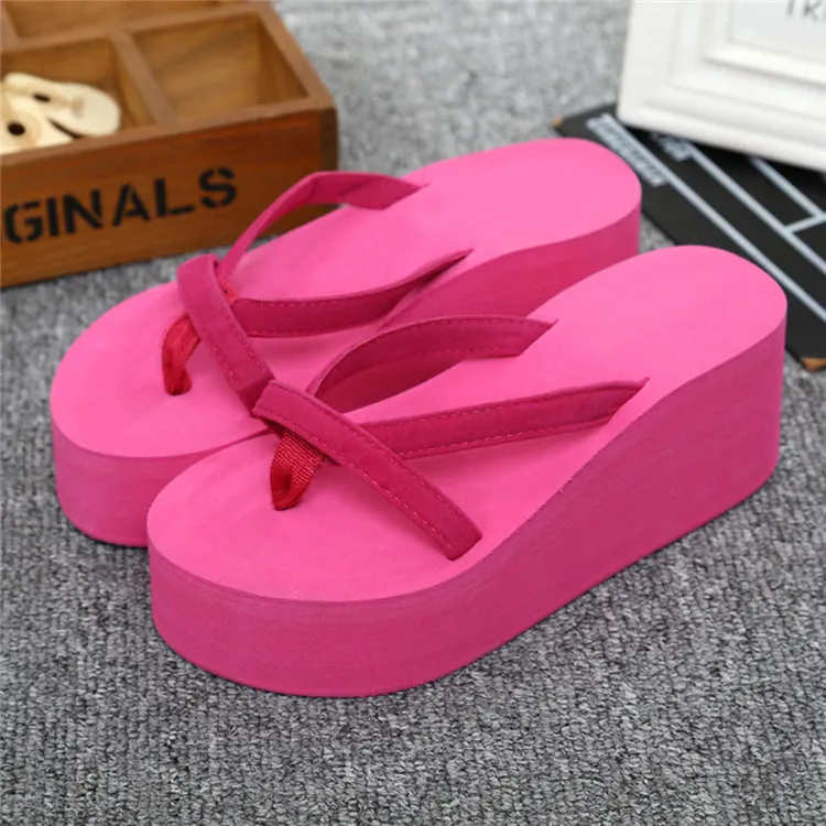 Platform Flip Flops Plus Size 34-43 Slope Heel Slippers Beach Sandals Casual Shoes Women Wedges Sandals