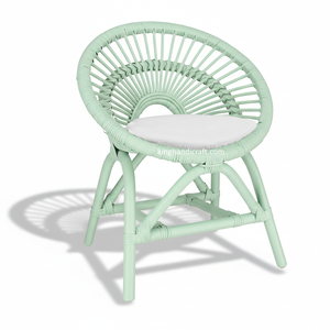 Chaise pour enfants en rotin faite à la main, design moderne, chaise en osier naturel pour enfants, idéale pour les fêtes d'anniversaire, les événements, le salon, la cuisine - Product Image 1