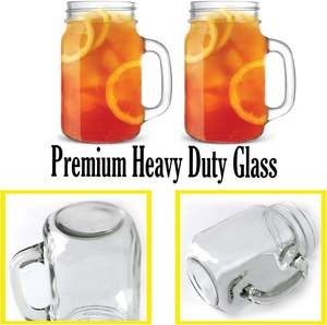 Nuevo Vaso de Plástico PP de Doble Pared de 500 ml con Logotipo Personalizado, Vaso de Plástico Tipo Mason Preperforado con Asa, 25 Piezas - Product Image 3