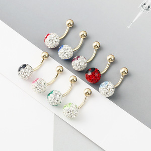 Anillo de <span class=keywords><strong>ombligo</strong></span> con letras simples a la moda con acero inoxidable incrustante circón gota aceite cuerpo Piercing joyería - Product Image 6