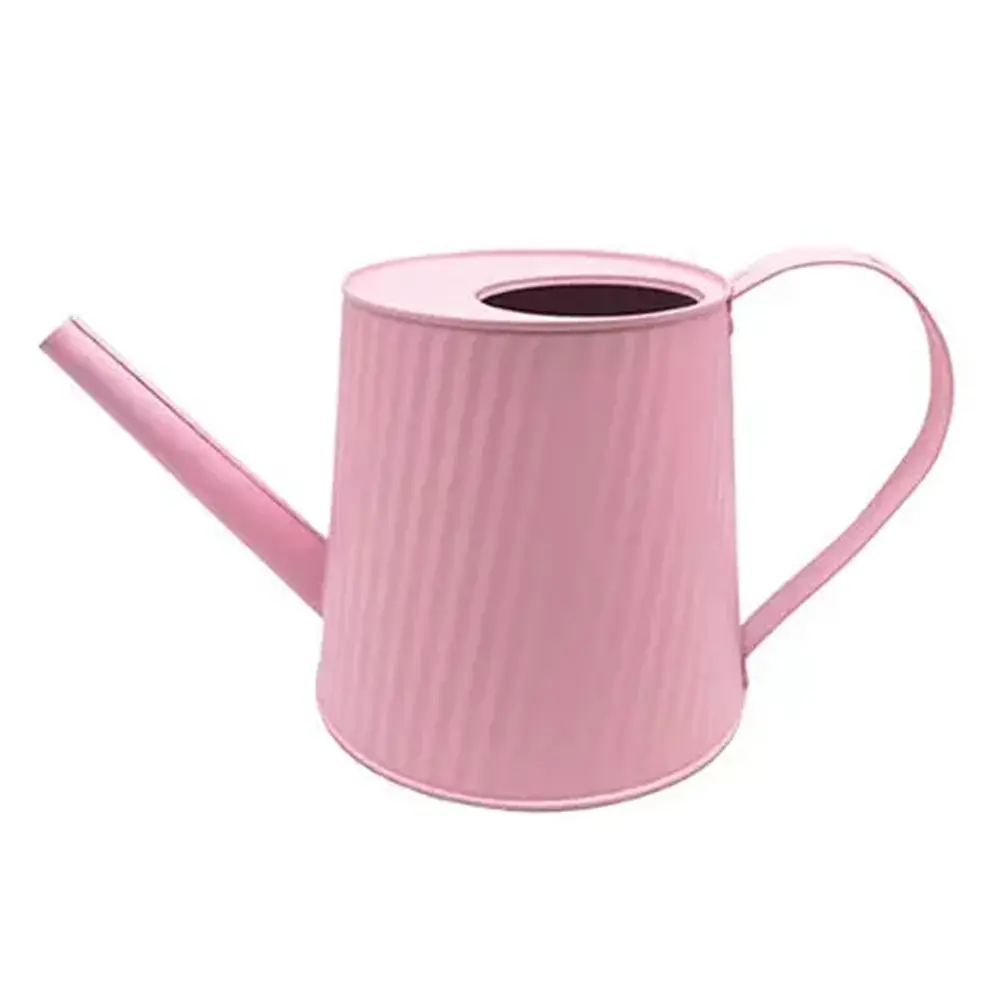 Vaso de flores de metal galvanizado rosa para decoração de casa infantil, regador de plantas de jardim