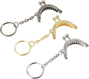 Mtsooning PCS Arch <b>Purse</b> Frame Silver Kiss Clasp Lock Coin Bag Metal Frame With Key Ring For DIY Craft Bag Handle Sewing X Cm - Product Image 5