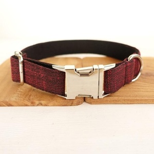 Fabrik Großhandel personal isierte Tweed Hunde halsband mit verstellbaren Riemen benutzer definierte Gravur Logo stilvolle Haustier Halsband - Product Image 4