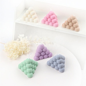 Moule à bougie en silicone à trou unique pour la décoration de la maison, 1/2/3 pièces, cube circulaire aromatique, pyramide, moule à cire d'injection - Product Image 5