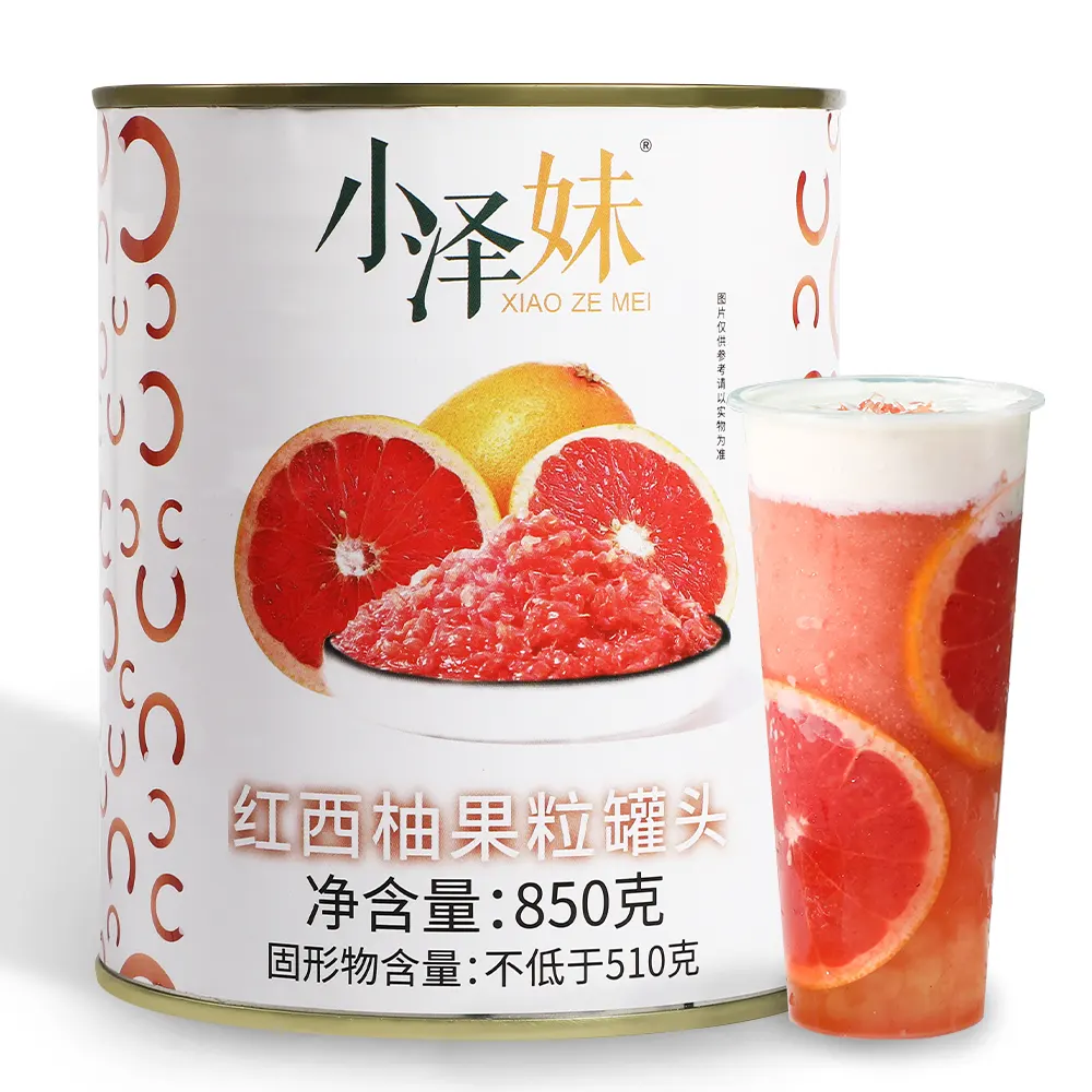 Китайский свежий молочный чай, сырье, Красный грейпфрут, консервированный грейпфрут, 850 г, полный стакан, Красный грейпфрут
