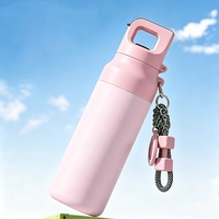 Thermos sport à ouverture rapide en acier inoxydable 316, isolé sous vide, avec cordon, portable, pour hommes et femmes, pour la remise en forme et les activités de plein air