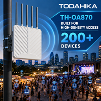 Punto de Acceso WiFi 6 para Exteriores TODAHIKA TH-AX3000, Repetidor Inalámbrico de Doble Banda AX3000 con PoE, 5 Antenas Omnidireccionales Externas de 8dBi, 1 Año de Garantía