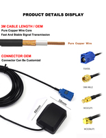 Antenne hélicoïdale active GNSS GPS Lanyi ANUS085 1575.42Mhz 1602Mhz 1561Mhz 28dBi Gain compatible GLONASS/Beidou pour navigateur automobile SMA