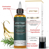 Minyak Rambut Rosemary Vegan Organik Biotin, Vitamin E untuk Pertumbuhan Rambut Cepat Memulihkan Rambut Rusak Cocok untuk Semua Jenis Rambut