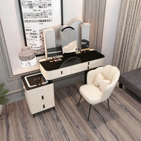 Luxe moderne minimaliste petite Table de maquillage miroir éclairé luxe nordique chambre coiffeuse intelligente sans fil maison salon