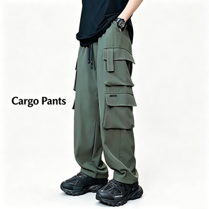 Custom Logo Men Waterproof Fleece <b>Lined</b> <b>Pants</b> Multi-pocket Straight Leg Thick Cargo Outdoor <b>Pants</b> - Product Image 1