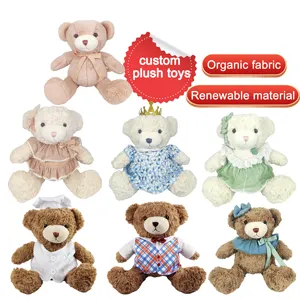 kid toys hot selling bear stuffed animals wholesale custom plush dolls soft toys teddy bear wearing dress stuffed animals toys