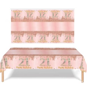 1 Paquete de Decoración para Fiesta de <span class=keywords><strong>Cumpleaños</strong></span> Número 13-<span class=keywords><strong>70</strong></span> en Oro Rosa, con Mantel Desechable - Product Image 6