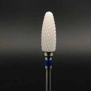 Punte per fresa in ceramica a forma di fiamma per rimozione gel duro e acrilico, taglio incrociato, utensile rotante per manicure, cuticole e lucidatura unghie - Product Image 4