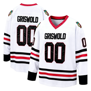 Maillot de hockey sur glace blanc vierge personnalisé OEM de haute qualité avec broderie sergé pour uniformes de hockey - Product Image 1