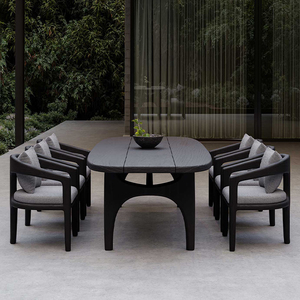 Ensemble de table et chaises de salle à manger en teck pour l'extérieur, table de jardin en teck imperméable pour patio - Product Image 3