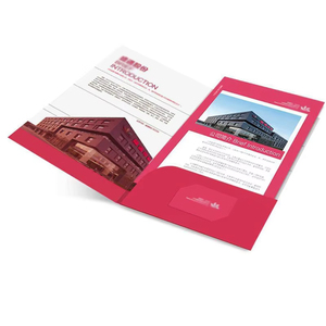 Vàng lá Emboss Flyer 2 túi tập tin thư mục tùy chỉnh Cmyk in giấy thư mục đôi túi chủ thẻ in ấn thư mục - Product Image 3