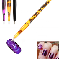 Offre Spéciale accepter Logo privé peinture fleur Nail Art pointillage outils 3D magique ongles aimant bâton oeil de chat Gel aimant stylo