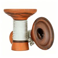 Bol à chicha en argile fait main avec enroulement en ficelle colorée, tête de chicha Phunnel en céramique, accessoires pour la gestion de la chaleur