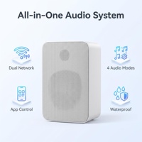 Haut-parleur mural étanche WiFi et Bluetooth V5.3 avec sortie 30-50W, télécommande, sans batterie, pour utilisation multi-pièces et extérieure