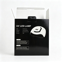 Boîte d'expédition en carton ondulé noir brillant avec fond verrouillable, impression personnalisée pour l'expédition et l'envoi de lampes UV LED pour ongles