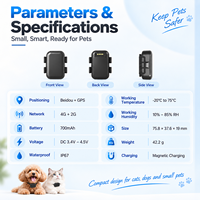 Traceur GPS YK-Pet4 4G LTE WiFi avec suivi en temps réel, clôture électronique BDS, étanche IP67, chargement magnétique, application gratuite