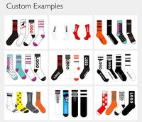 Chaussettes de sport en tricot personnalisées pour hommes, avec lettres, pour le printemps et l'été, chaussettes jacquard, impression numérique, absorbantes