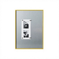 Cadre photo en alliage d'aluminium or, argent et rose, finition brossée, présentoir de table, cadeau de luxe pour mariage ou anniversaire, décoration d'intérieur