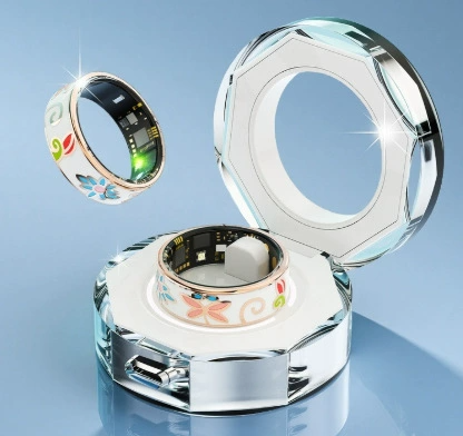 Smart Stainless Steel Classic Health Ring Fashion App Control 24/7 Monitoring Activity Tracking IP68 Waterproof Women's