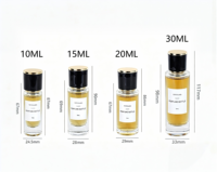 Flacon de parfum vide en verre de luxe 10ml/15ml/20ml/30ml avec couvercle noir et or, logo personnalisé sérigraphié, flacon personnalisé, boîte cadeau personnalisée
