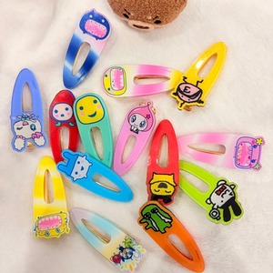 Pince à cheveux en acrylique Tamagotchi Goutte <span class=keywords><strong>d</strong></span>'eau, pince bec de canard, motif dessin animé mignon pour étudiant, pince latérale pour frange en forme de cœur, unisexe, jouet, Japon, maternité - Product Image 1