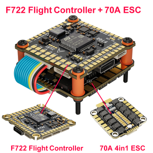 DAKEFPV Betaflight F722 55A-80A 8S/12S BLheli ESC Stacks 4-en-1 avec capteur baromètre, contrôleur de vol métallique prenant en charge le GPS et la caméra FPV - Product Image 3