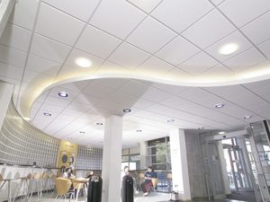 Techo <span class=keywords><strong>de</strong></span> Lana <span class=keywords><strong>de</strong></span> Roca con Revestimiento Especial Pintado y Laminado con Tejido Decorativo <span class=keywords><strong>de</strong></span> Fibra <span class=keywords><strong>de</strong></span> Vidrio - Product Image 2