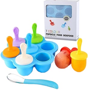 Best Selling Bpa Free Popsicle Mold for Baby DIY Ice <b>Maker</b> Silicone Ice <b>Cream</b> Mold - Product Image 1