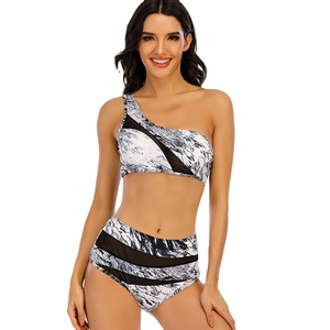 Maillot de bain une pièce tendance 2026 - Haut en résille, épaule unique, taille haute, dos nu, design sexy divisé, une pièce, haute élasticité, pour femme - Product Image 4