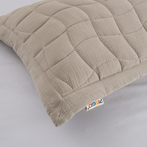 Set <span class=keywords><strong>Copriletto</strong></span> in Garza Stropicciata a Doppio Strato 100% <span class=keywords><strong>Cotone</strong></span> Tinta Unita, 3 Pezzi, Morbido e Traspirante, Misura King Queen - Product Image 4