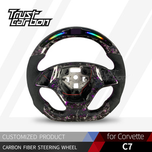 Volante Personalizzato in Fibra di Carbonio Forgiata con Display LED RPM per Chevrolet <span class=keywords><strong>Corvette</strong></span> C7 ZR1 Z06 Z51 Camaro ZL1 1LE - Product Image 2
