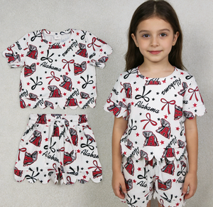 Camiseta transpirable con estampado de moda para chicas, estilo universitario, informal, para primavera y otoño, venta al por mayor, con borde festoneado, de RTS Boutique - Product Image 3