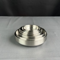 Plaque à vaisselle en acier inoxydable à double couche de qualité supérieure de 13.5cm Plaque de cuisine à domicile antirouille durable de style coréen écologique